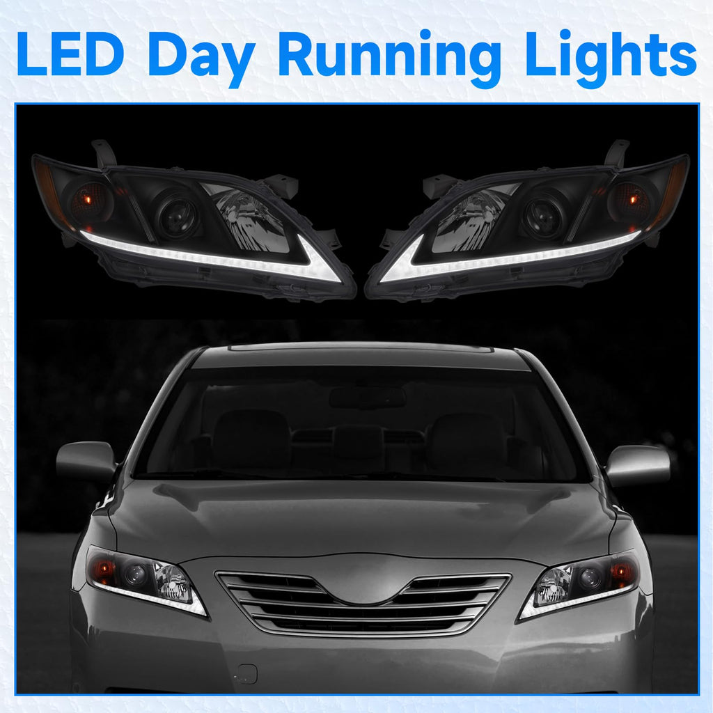 LED DRL Headlight Assembly Pair C8477