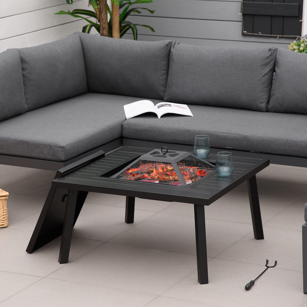 34-Inch Wood Burning Fire Pit with Grill B280304