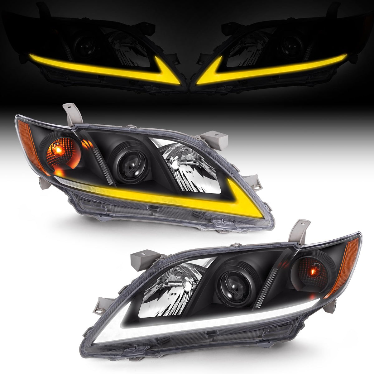 LED DRL Headlight Assembly Pair C8477