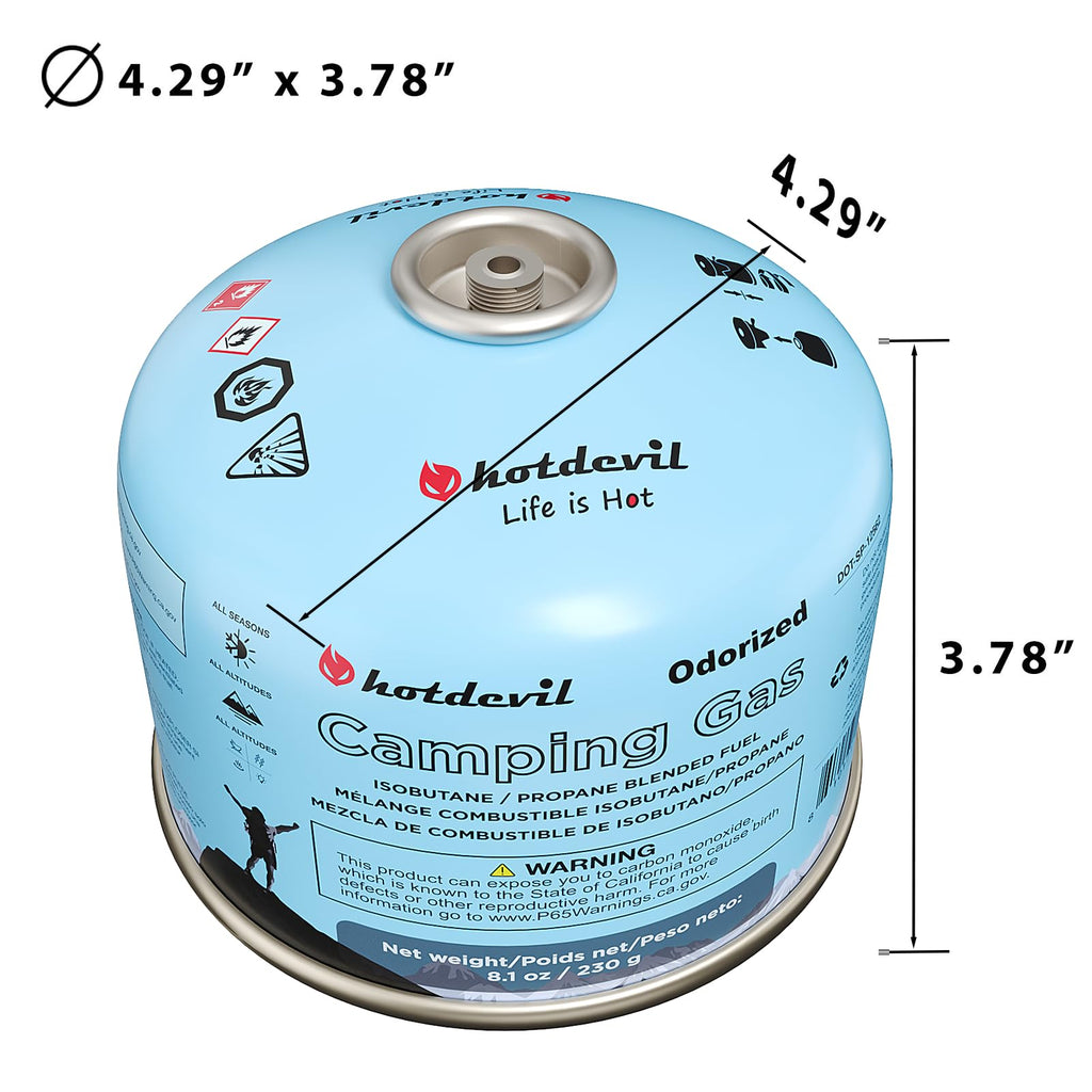 Isobutane Fuel Canister 230 Gram Camping Stove Fuel 8.1oz 4 packs P394595