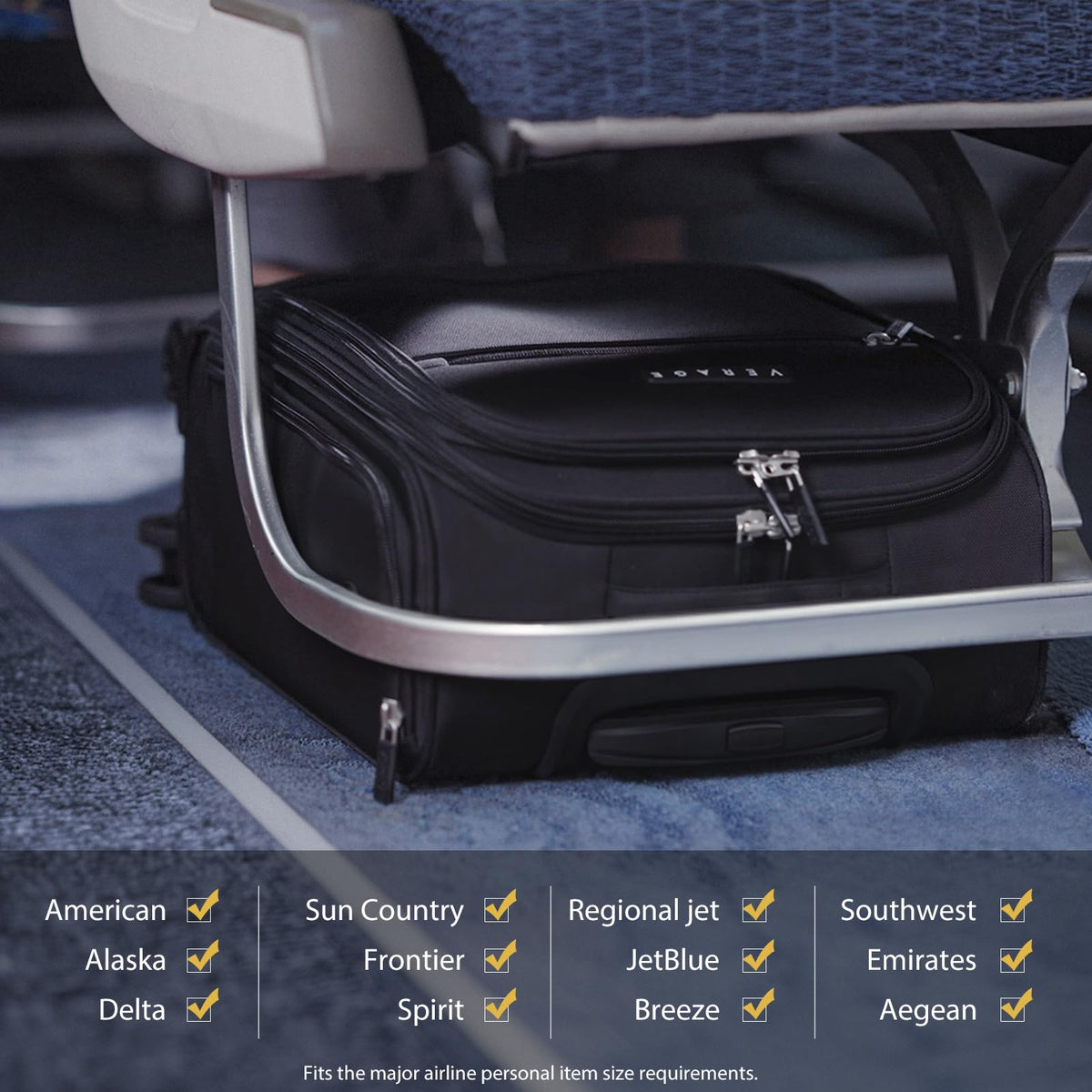 Black 14.5-Inch Spinner Underseat Carry On Luggage E68882