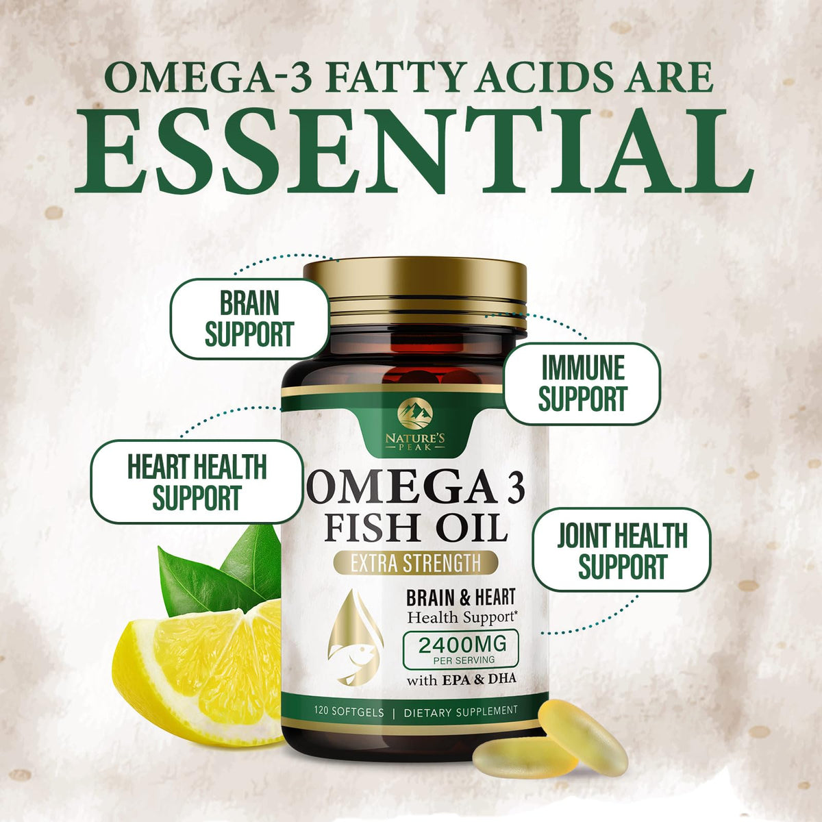 2400mg Omega 3 Fish Oil Softgels O6565