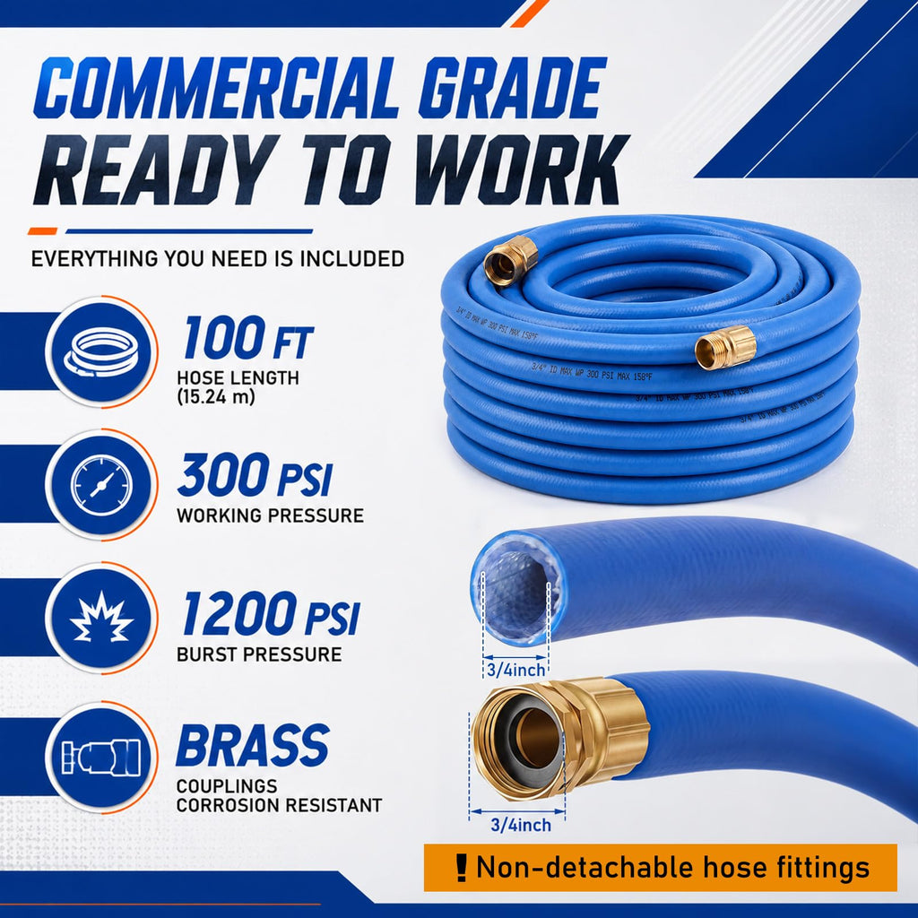 3/4" x 100 ft Lightweight Flexible Garden Hose N6660
