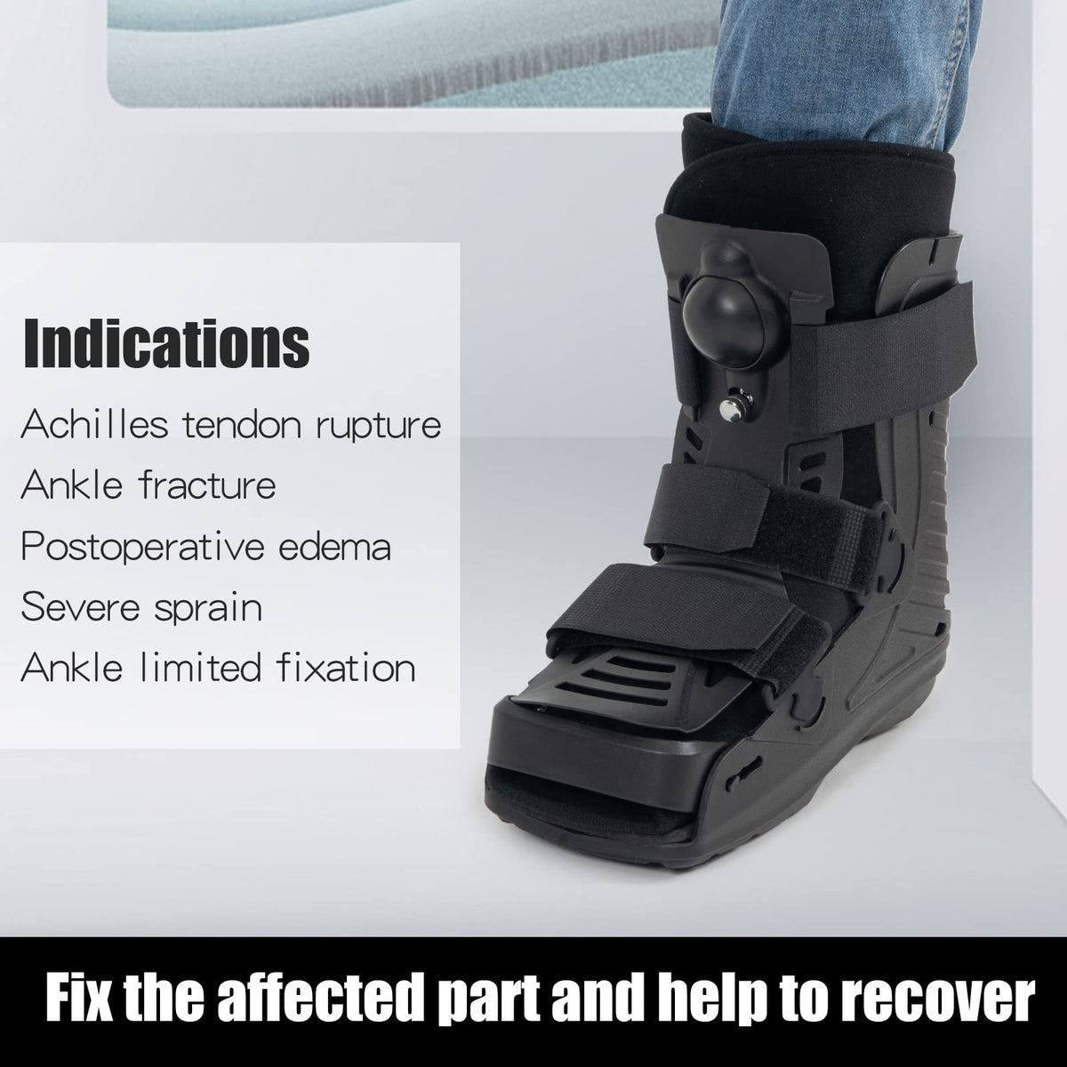 Black Medium Inflatable Walking Boot S1988