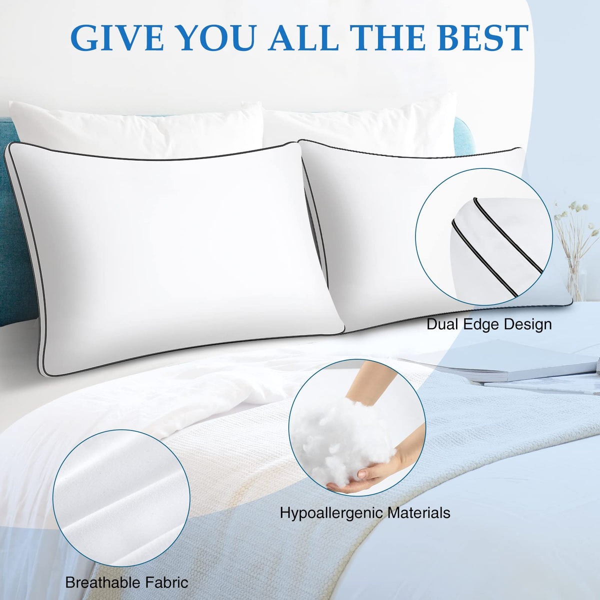 King Size Set of 2 Bed Pillows K39987
