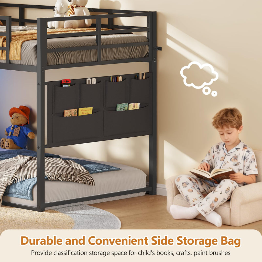Twin Over Twin Bunk Bed with Stairs and 6 Storage Drawers R158419