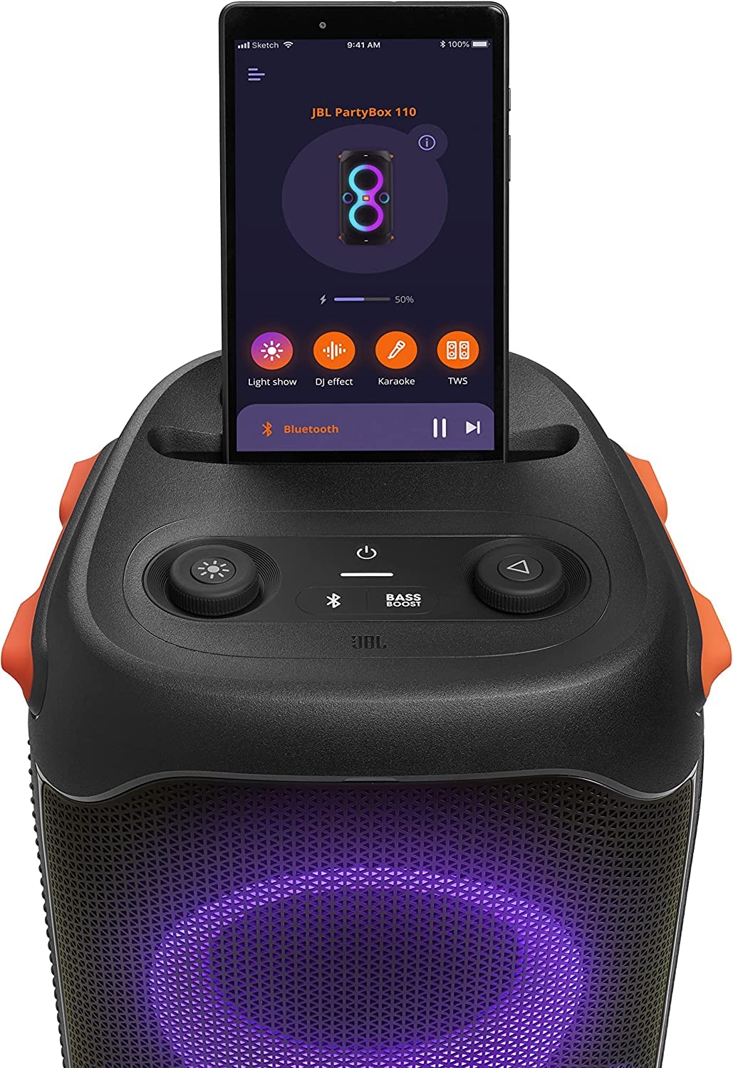 Portable Party Speaker with Built-in Lights Y482837