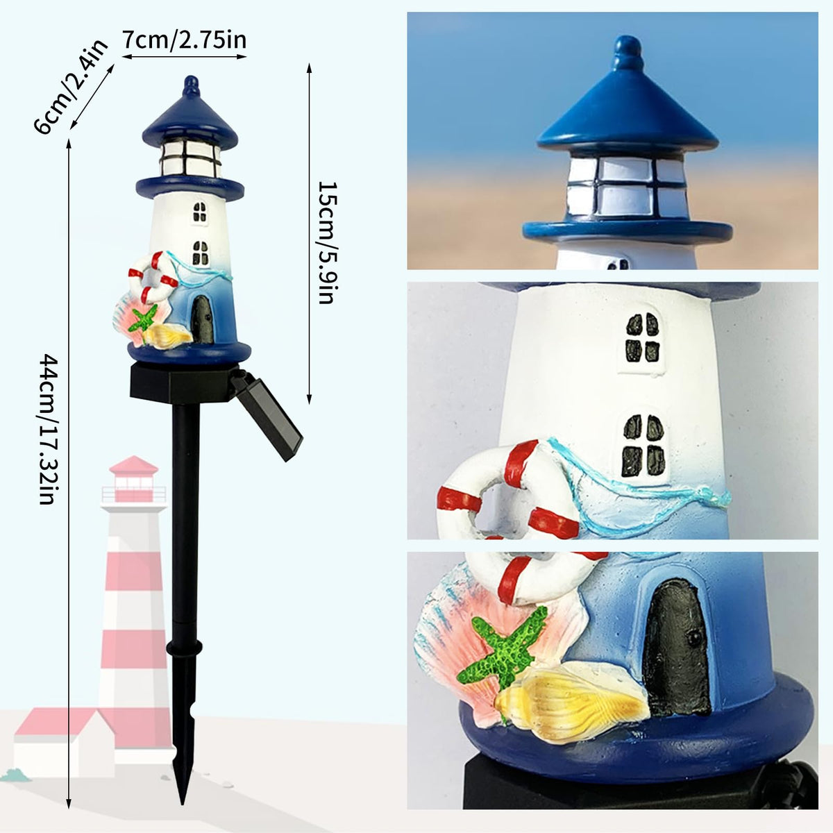 Blue Waterproof Solar Powered Garden Stake Light R58082