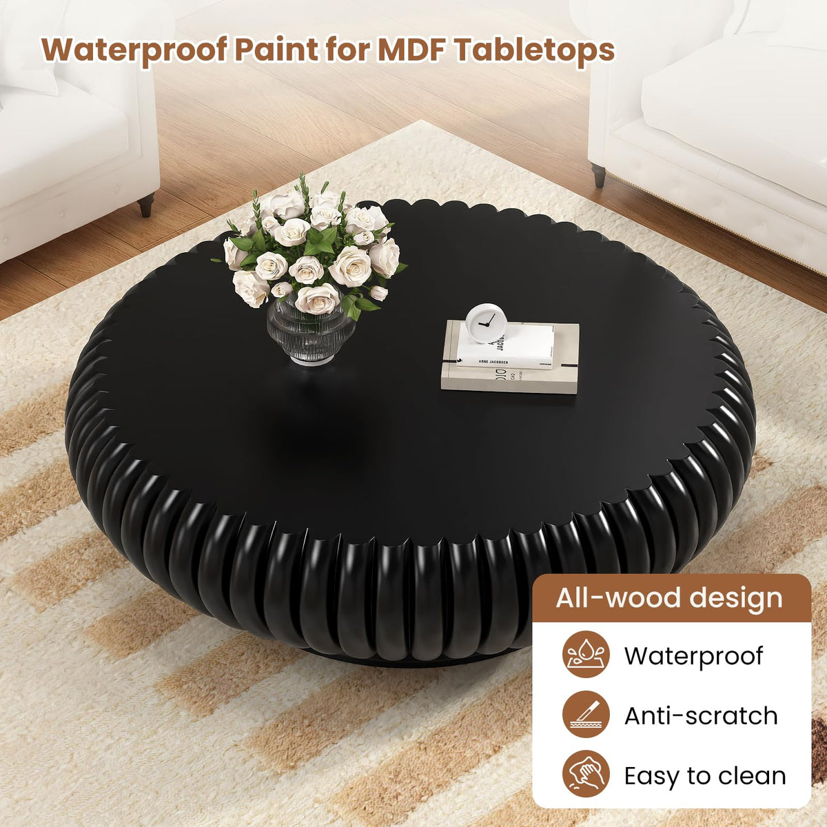 Round Fluted Drum Coffee Table P554407