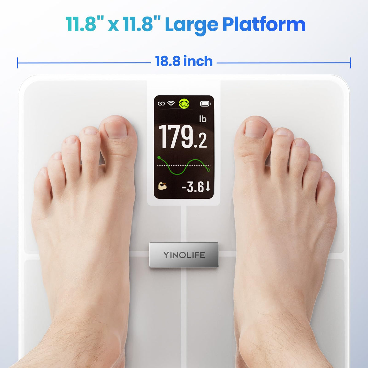 Digital Bathroom Weight Scale with 4.3" Color Display V8098