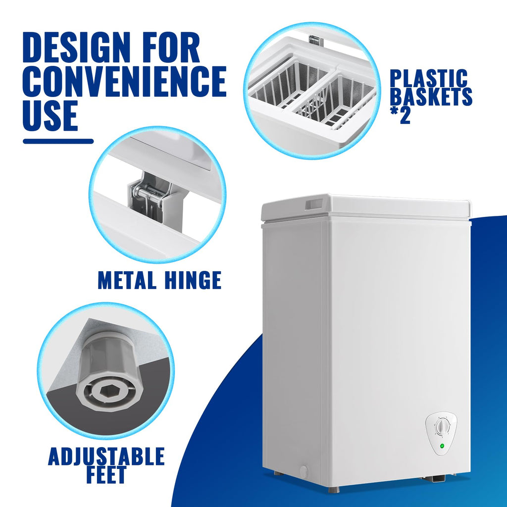 2.2 Cu. Ft. White Chest Freezer with Removable Basket X85922