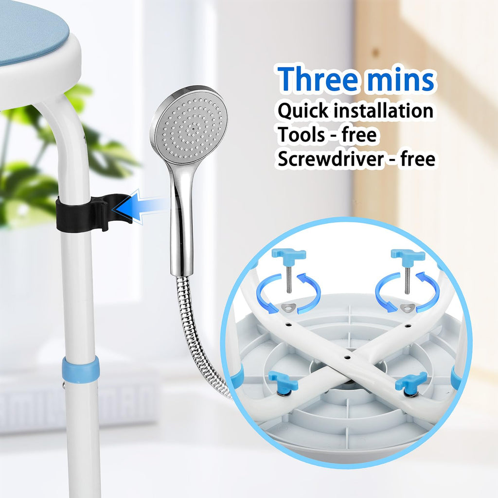 Foldable Adjustable Swivel Bath Seat Shower Chair Stool Z50585
