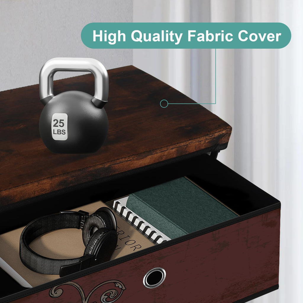 3 Drawer Fabric Nightstand K519383
