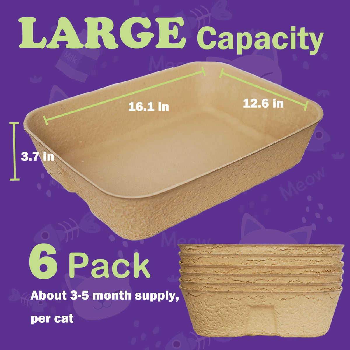 8 Pack Disposable Litter Boxes P89404