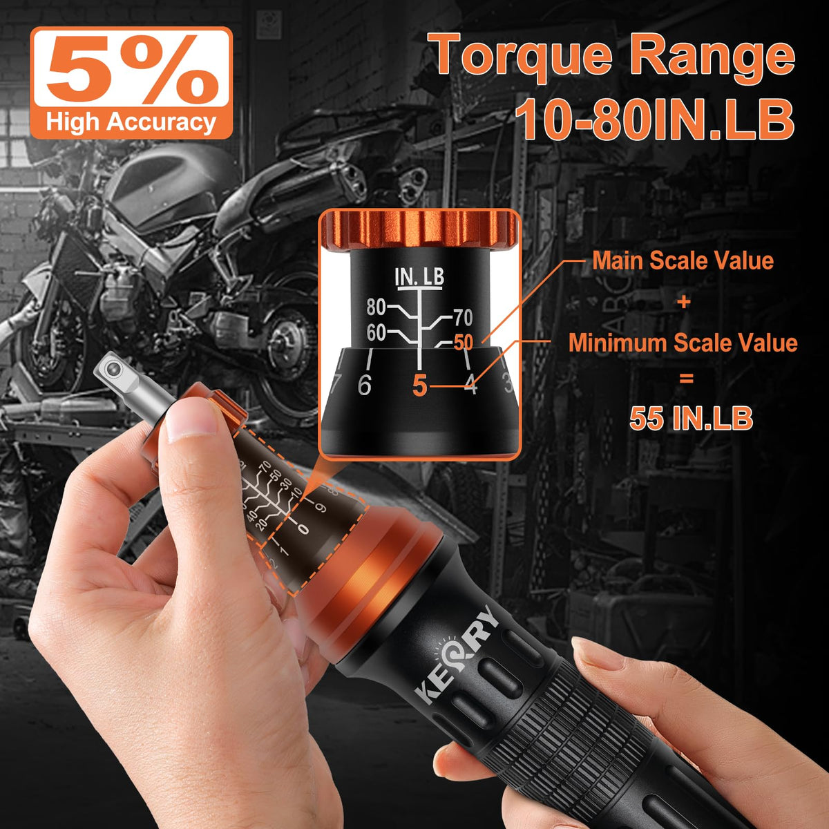 1/4 Inch Pound Torque Screwdriver Set, 10-80 In-Lb, 34-Pieces Bits N5335