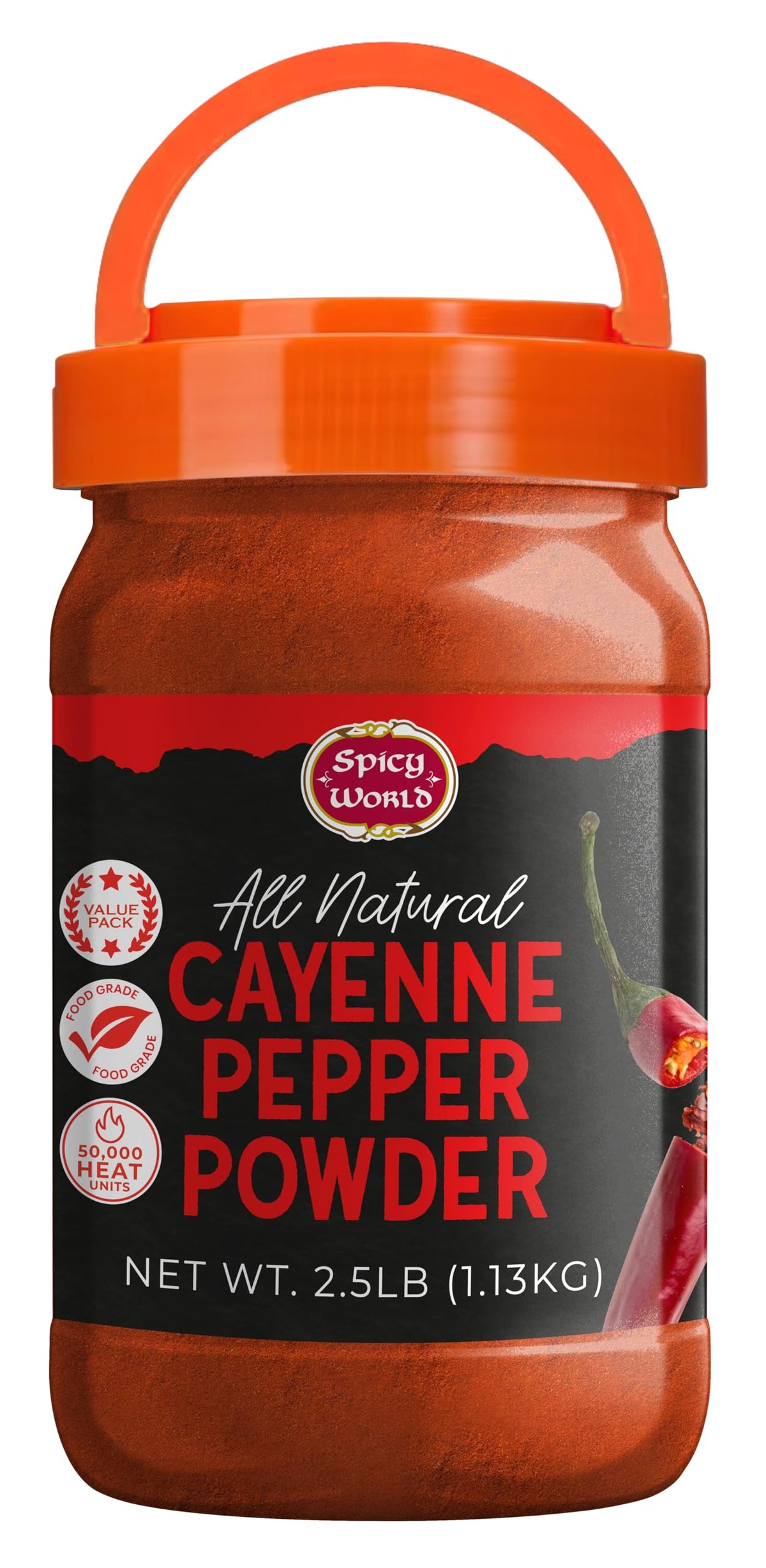 Cayenne Pepper Powder 2.5LB Jar 50,000 SHU Gluten Free T1309