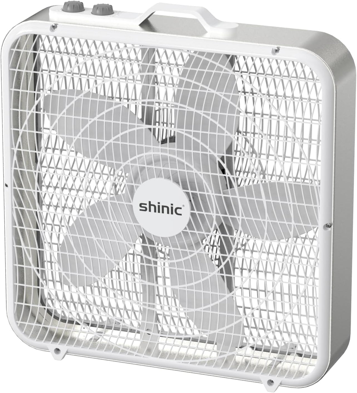 20” Box Fan with Thermostat, 3-Speed Portable Floor Fan, White A798
