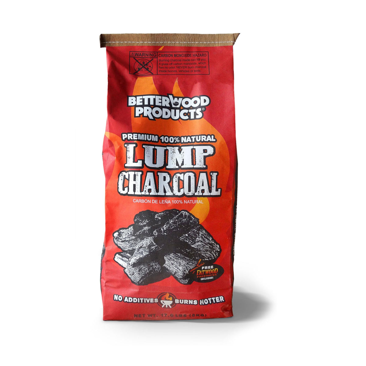 100% All Natural Hardwood Lump Charcoal 17.6 Pounds A526773