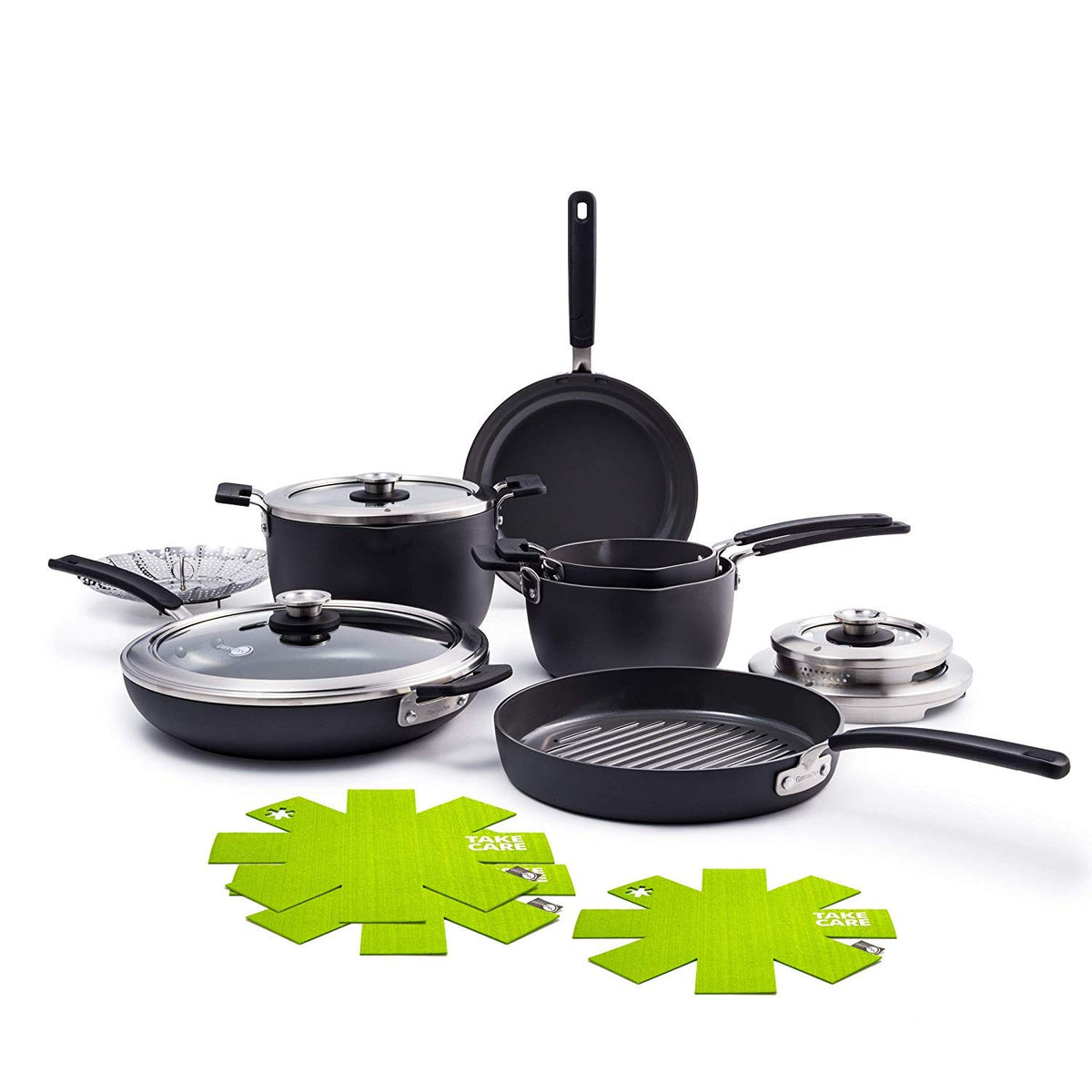 11 Piece Black Ceramic Nonstick Cookware Set R705138