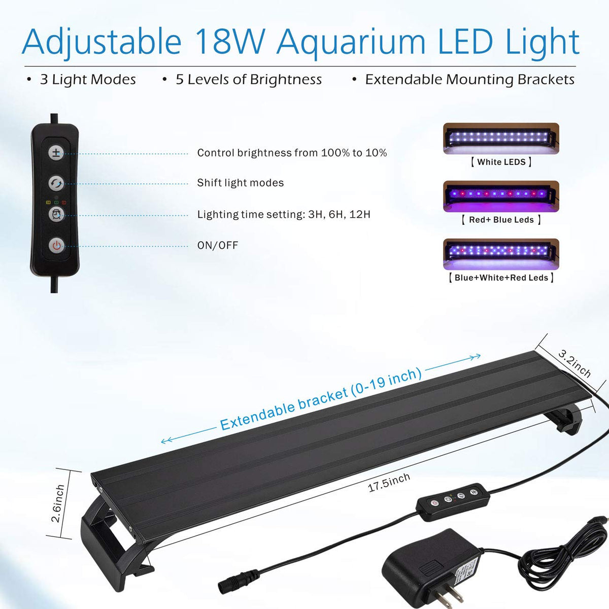 8 Gallon LED Glass Aquarium Kit with 3D Rockery Background B741