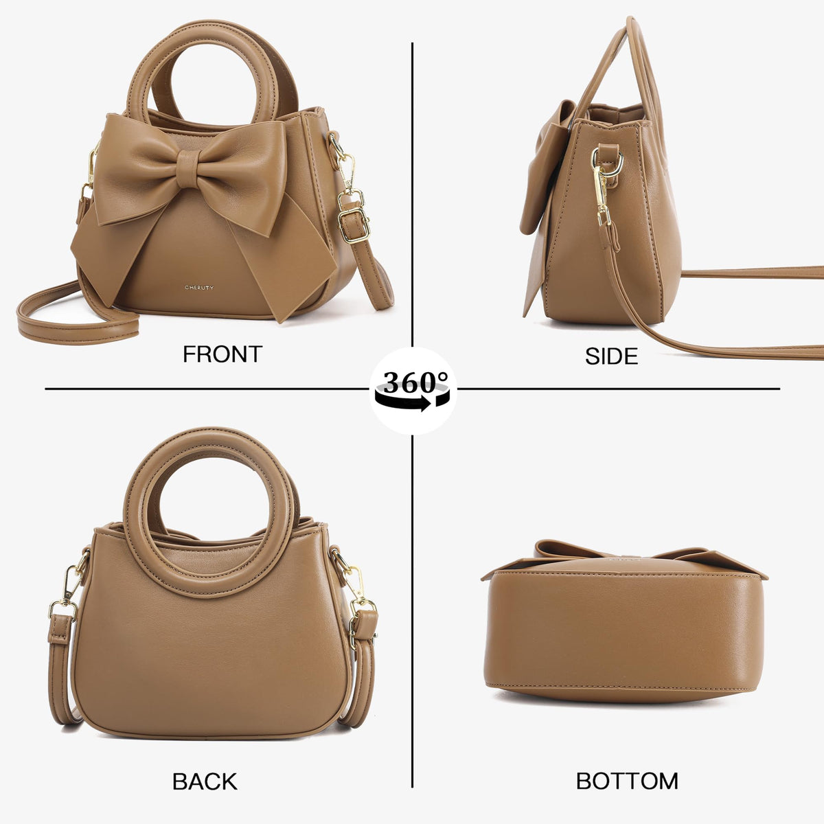 Vegan Leather Crossbody Bag with Top Carry Handle W2569