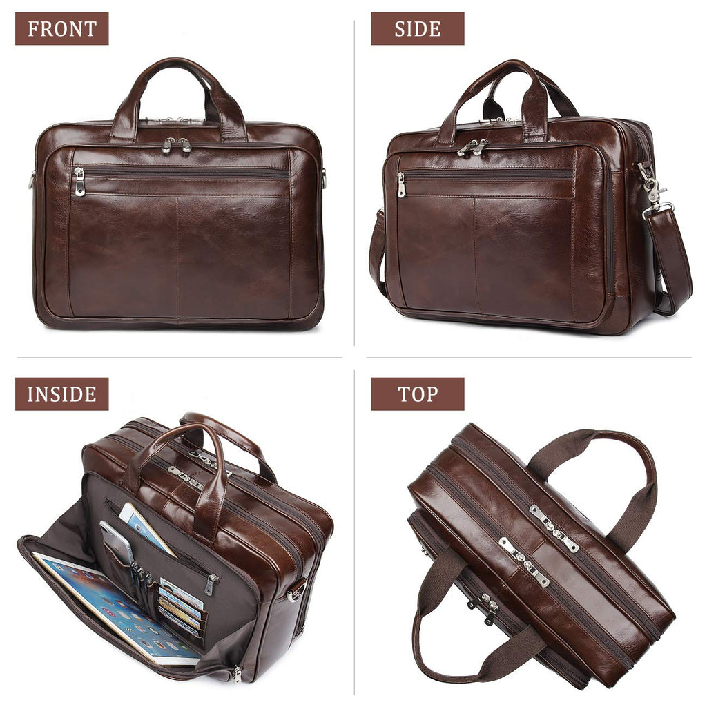Leather 16'' Laptop Messenger Bag O13523
