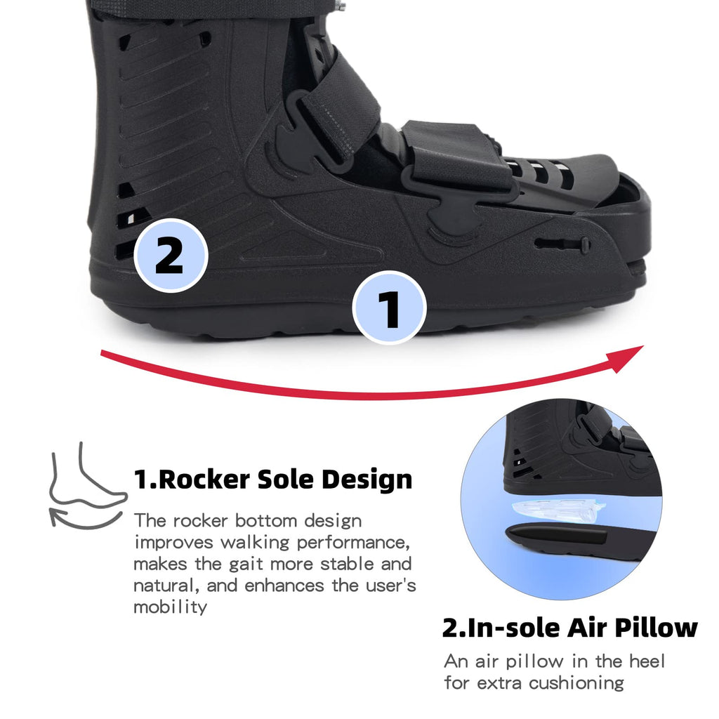 Black Medium Inflatable Walking Boot S1988