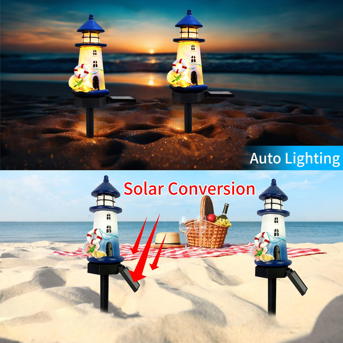 Blue Waterproof Solar Powered Garden Stake Light R58082