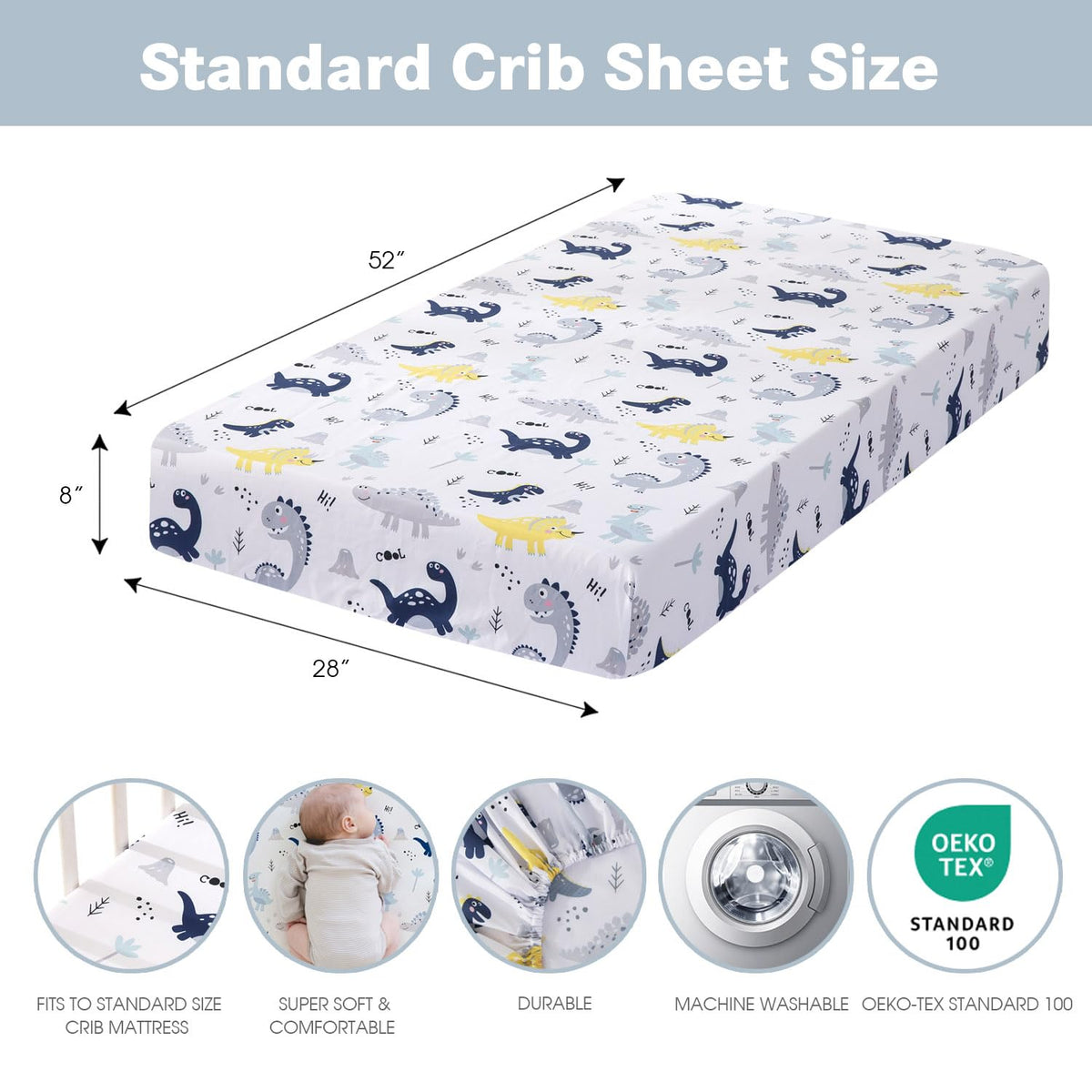 3 Pack Baby Crib Sheets F38989