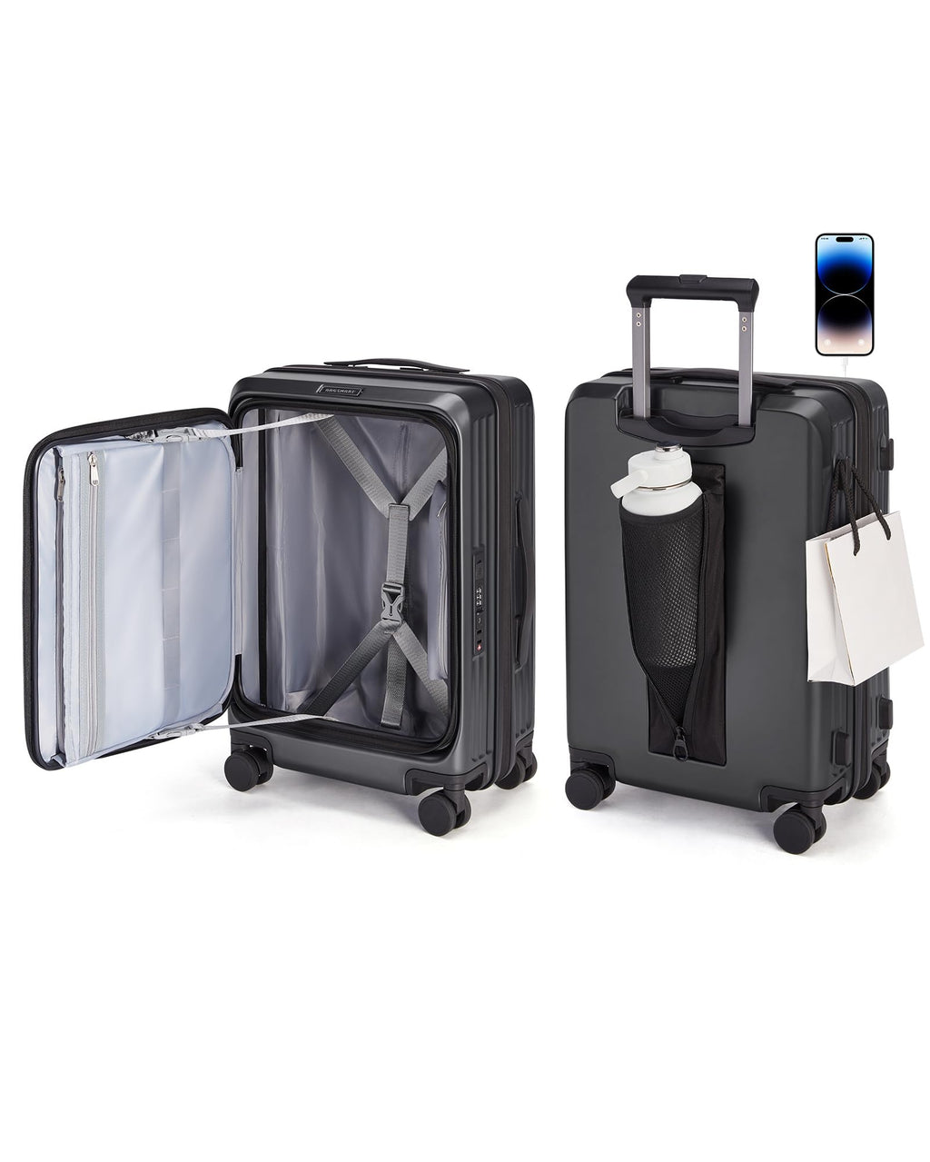 20" Expandable Carry-On Black J1046