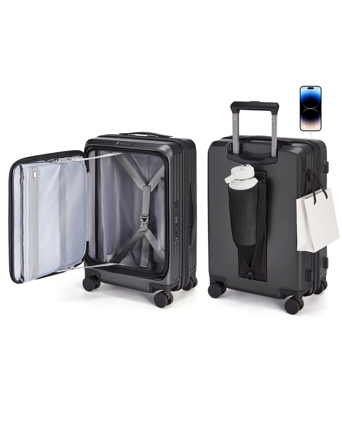 20" Expandable Carry-On Black J1046