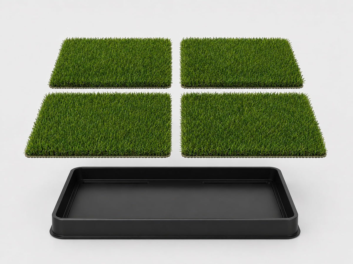 Artificial Grass Dog Potty with Tray & 4 Reusable Turf Pads A89804