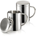 2 Pack 13.5 oz Stainless Steel Insulated Mugs with Lid and Handle J372236