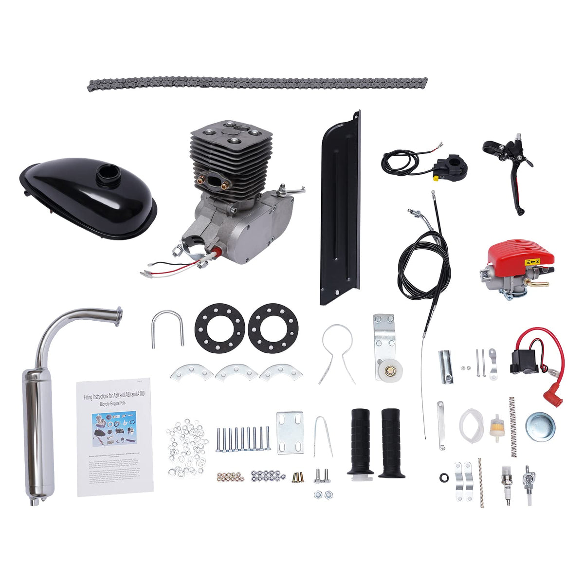 Bike Engine Kit Sprocket Motorized Bicycle Gasoline Engine Motor Kit U23936