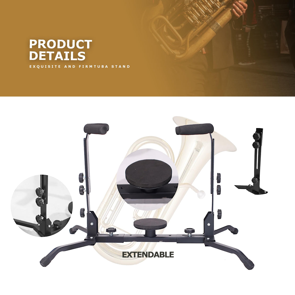 Adjustable Foldable Tuba Stand G306