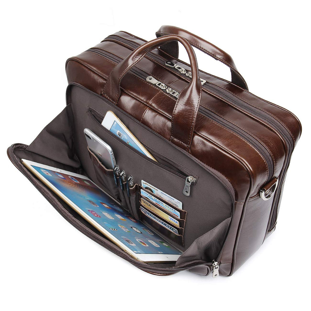 Leather 16'' Laptop Messenger Bag O13523