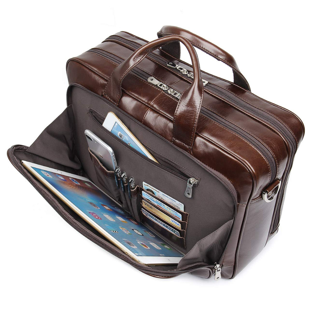 Leather 16'' Laptop Messenger Bag O13523