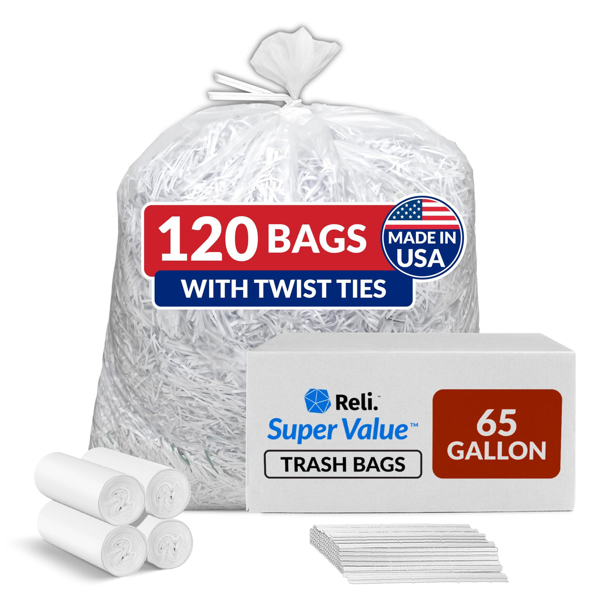 65 Gallon Heavy Duty Trash Bags H992955