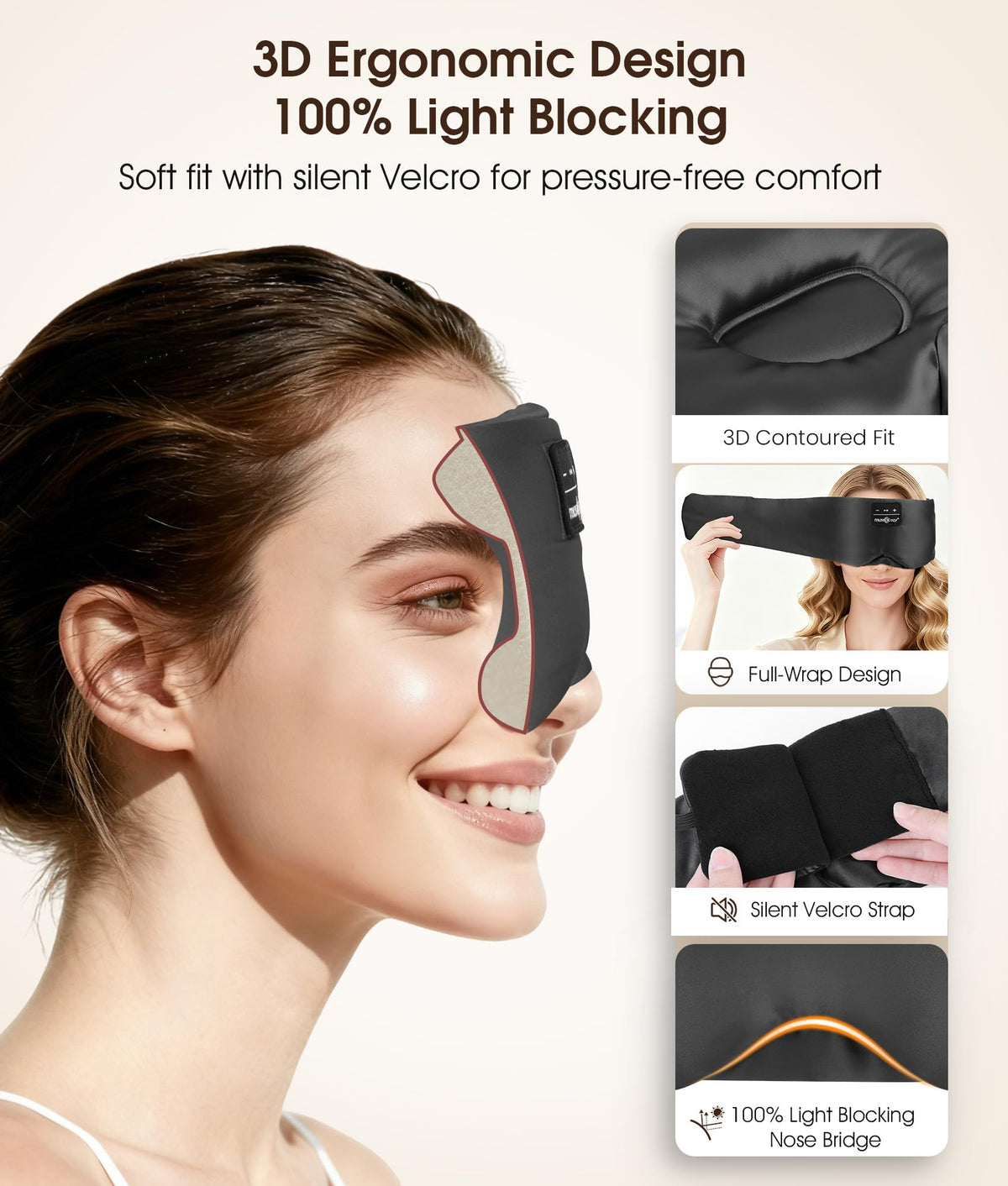 Silk Sleep Mask Bluetooth Headphones V85851