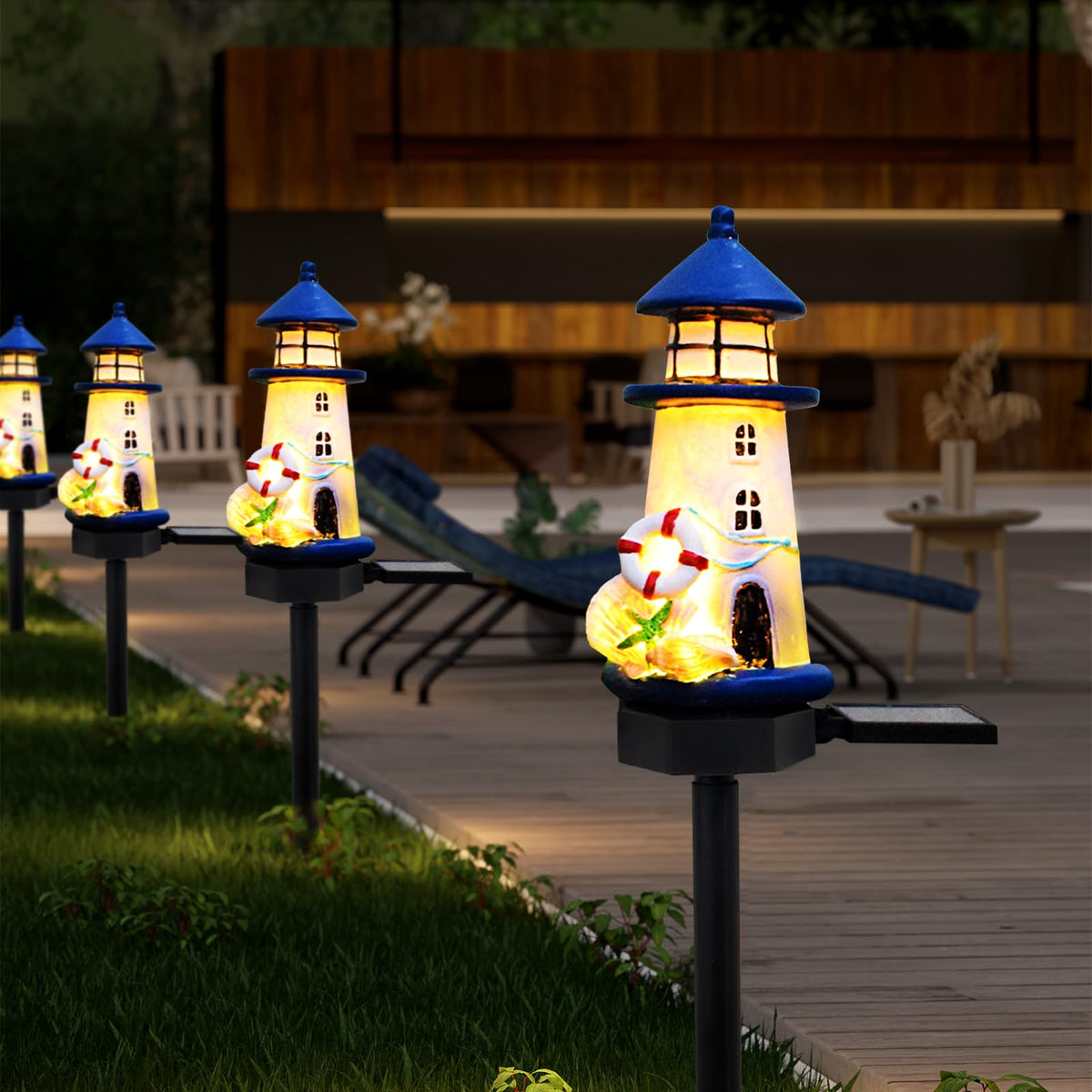 Blue Waterproof Solar Powered Garden Stake Light R58082