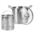 3.5L Stainless Steel Deep Fryer Pot with Lid and Basket S161145