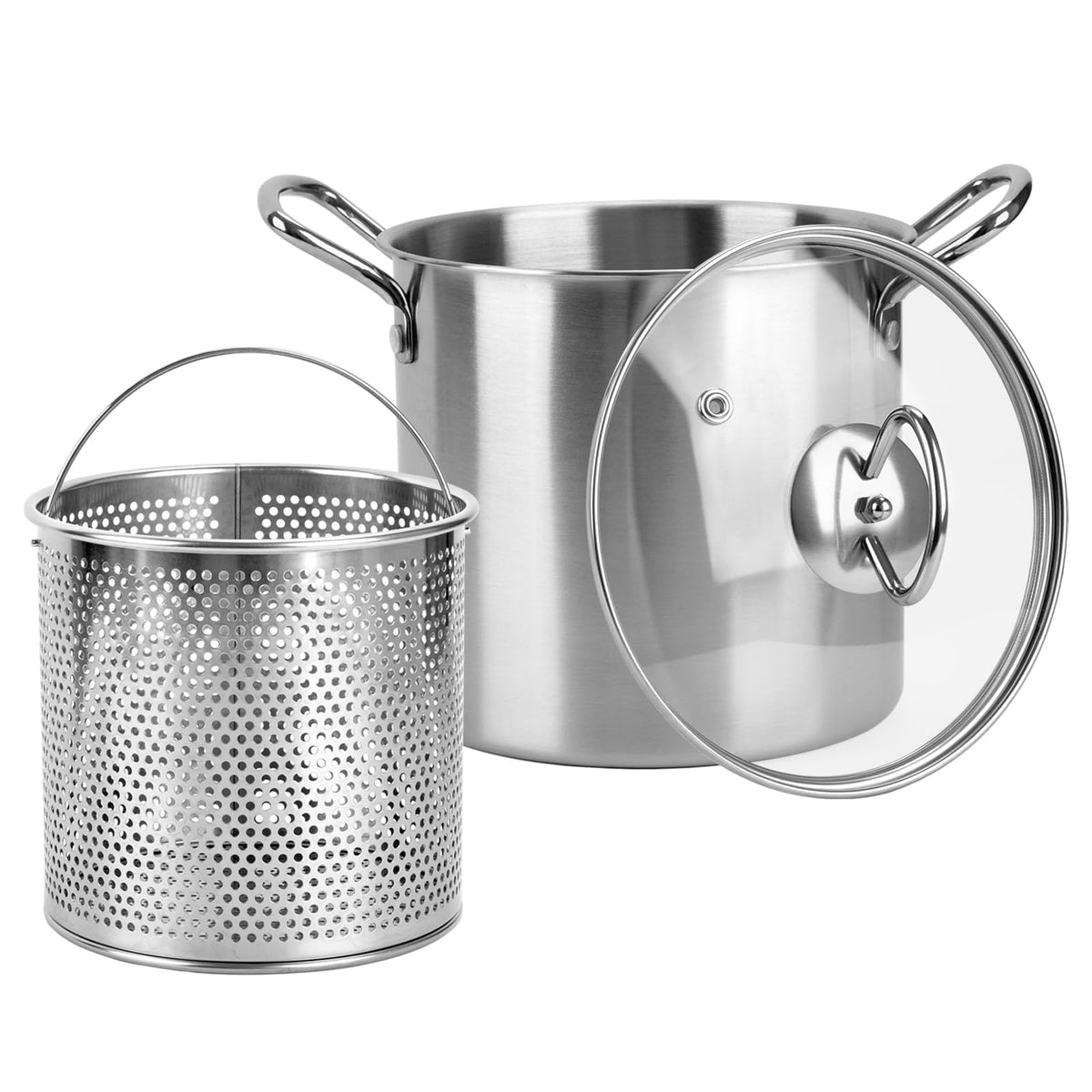 3.5L Stainless Steel Deep Fryer Pot with Lid and Basket S161145
