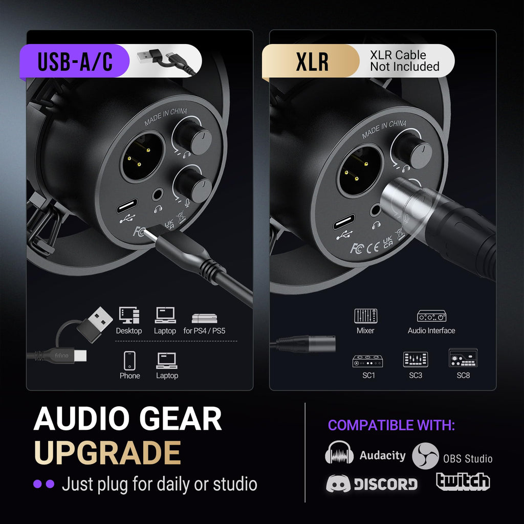 USB/XLR Dynamic Vocal Microphone Kit Q783
