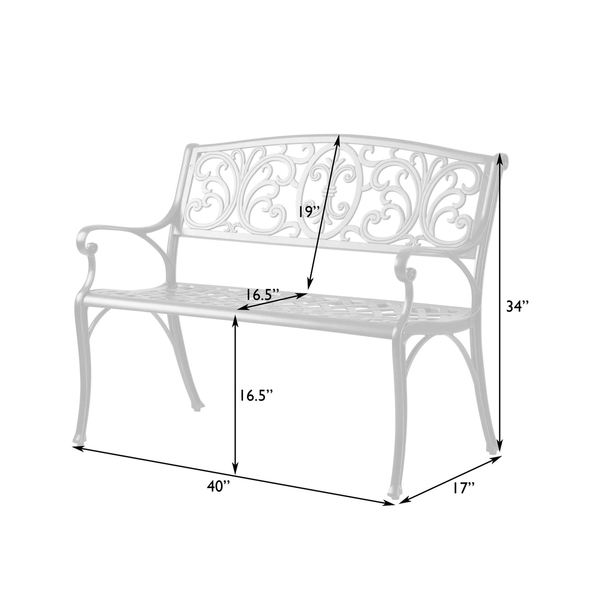 Cast Aluminum Bench K7849