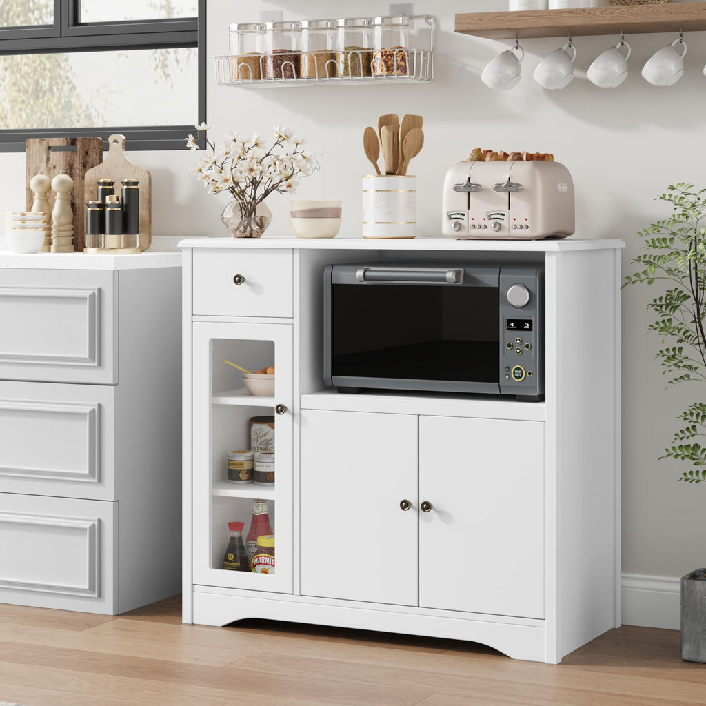 White Microwave Cabinet X4386