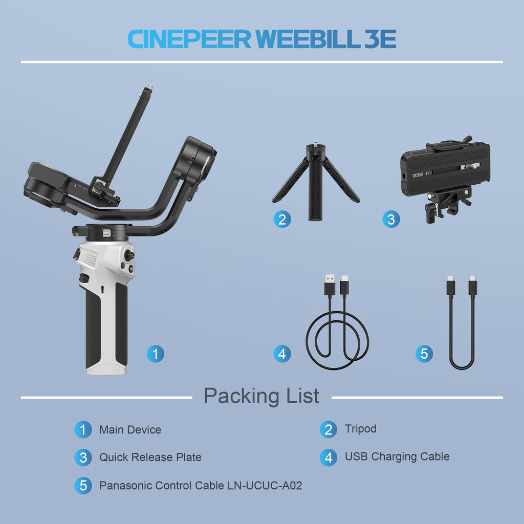 Lightweight 3-Axis Camera Gimbal Stabilizer H341