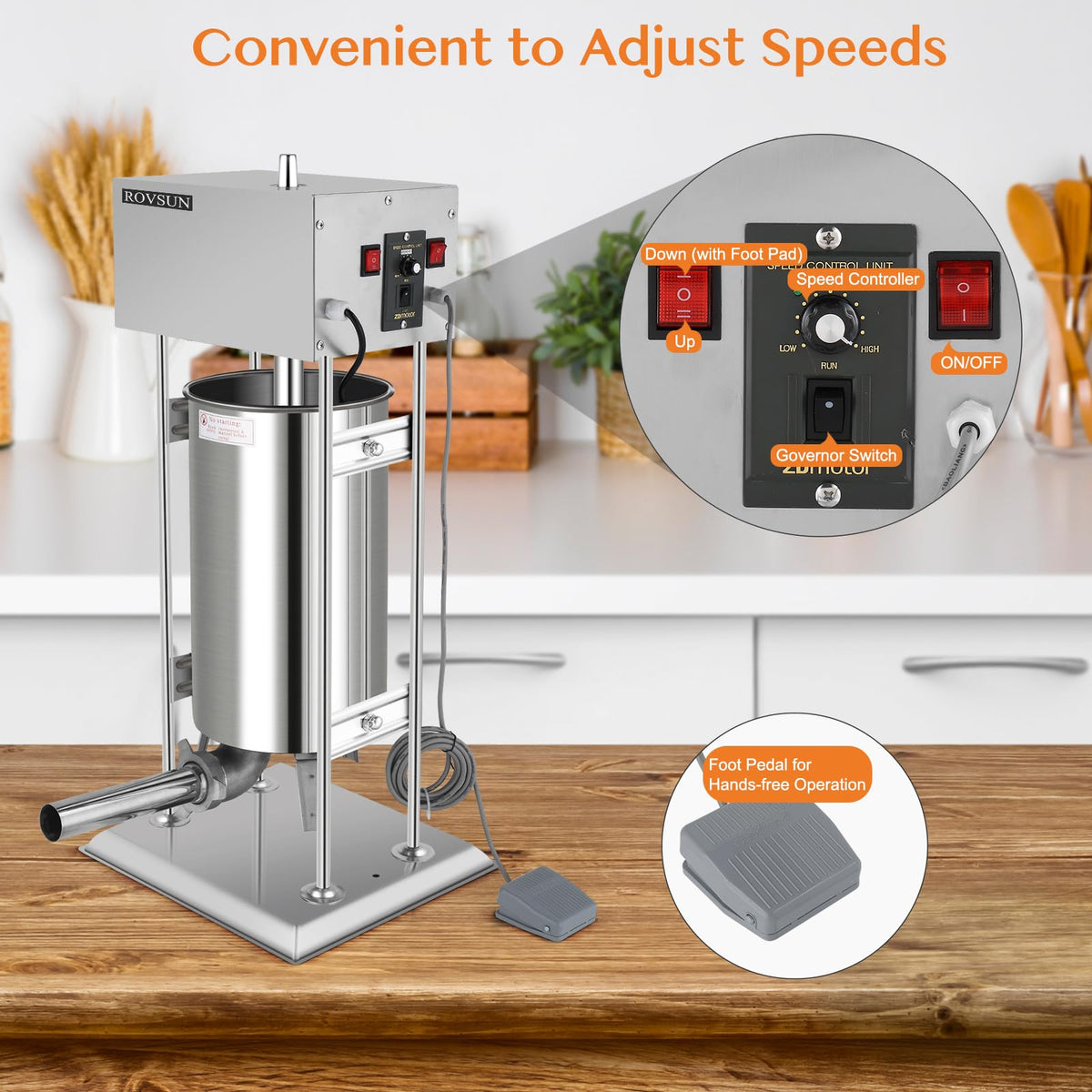 10L Electric Stainless Steel Sausage Stuffer with 5 Stuffing Tubes P736