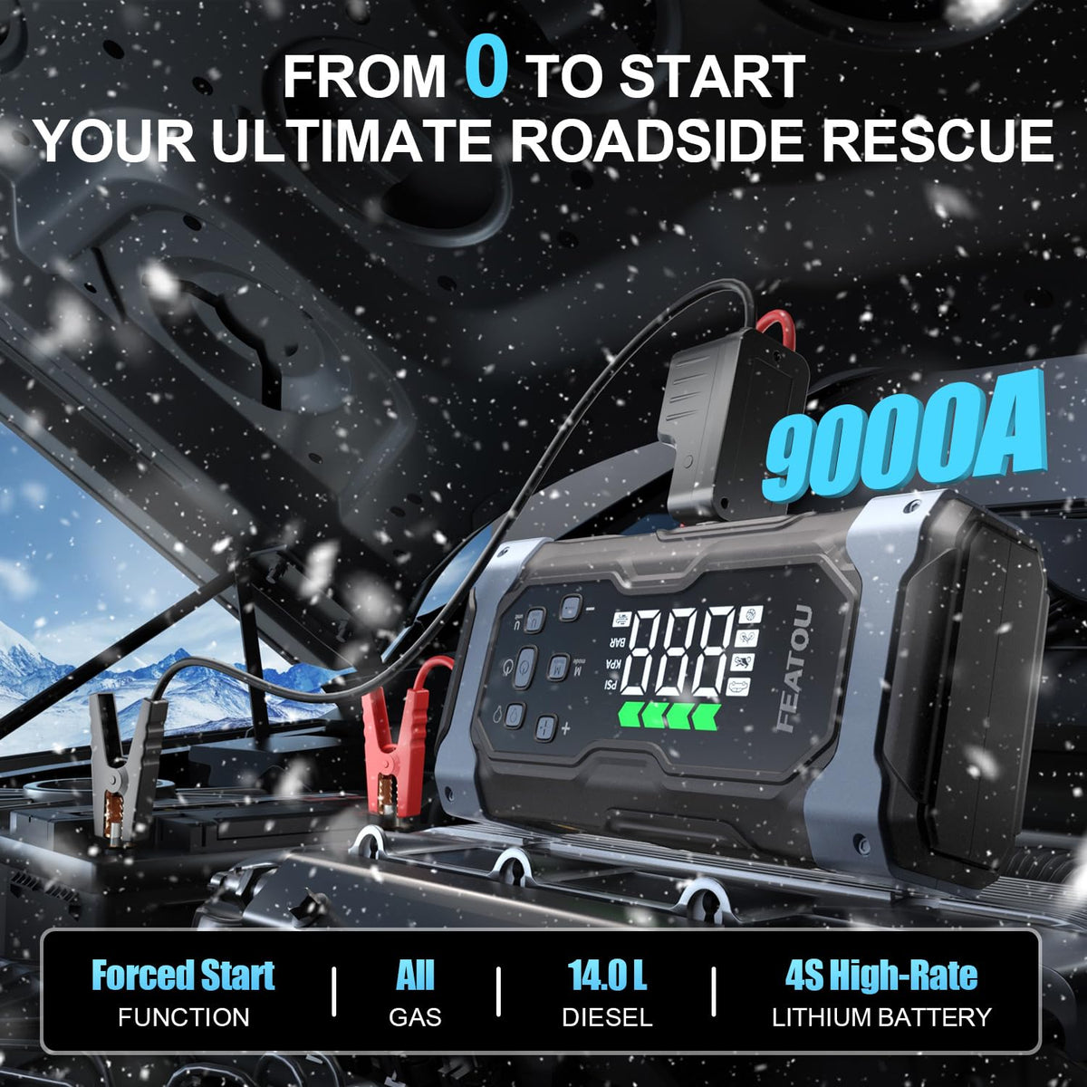 9000A Jump Starter with Air Compressor U775
