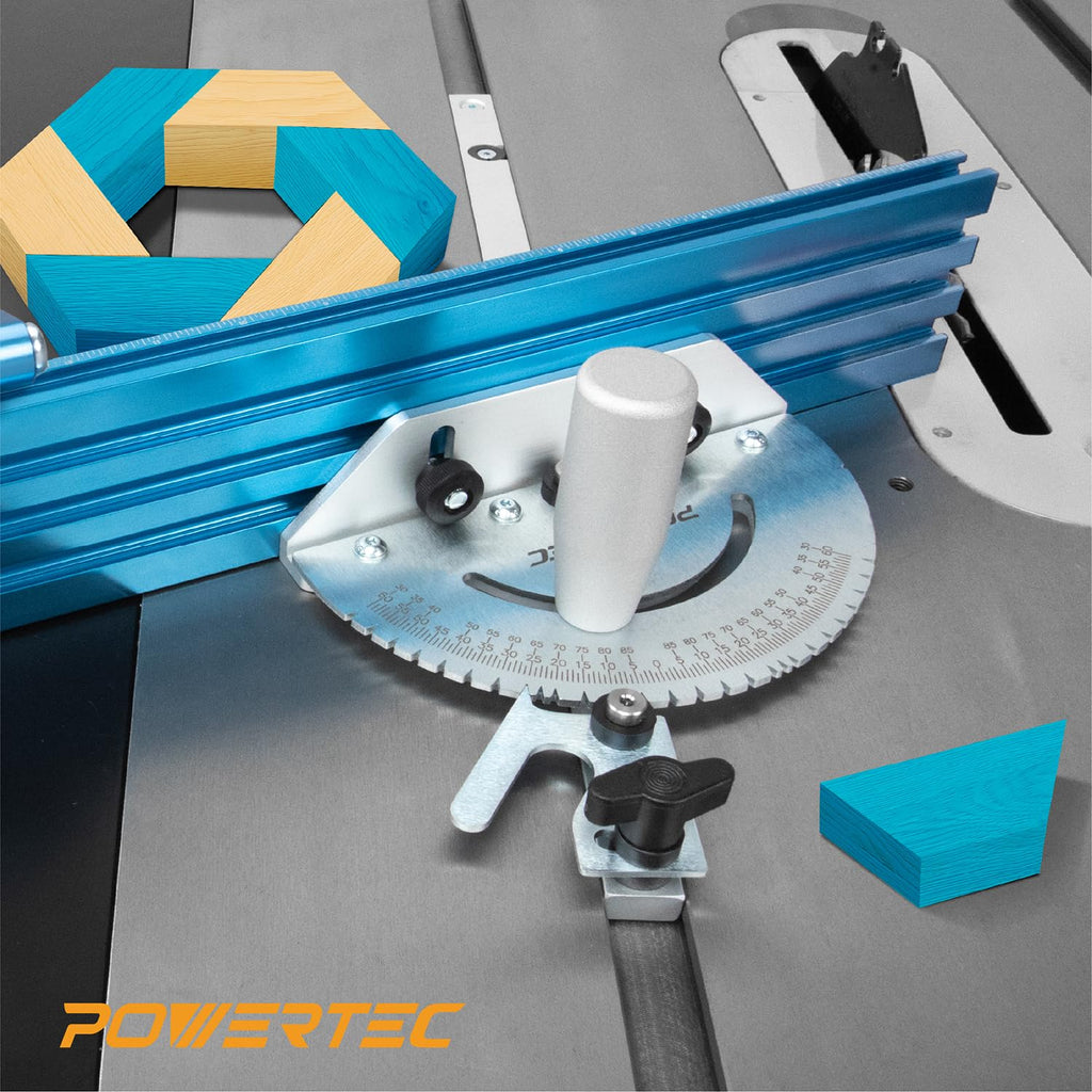 Table Saw Precision Miter Gauge System with 27 Angle Stops and T-Slotted Miter Bar T98053
