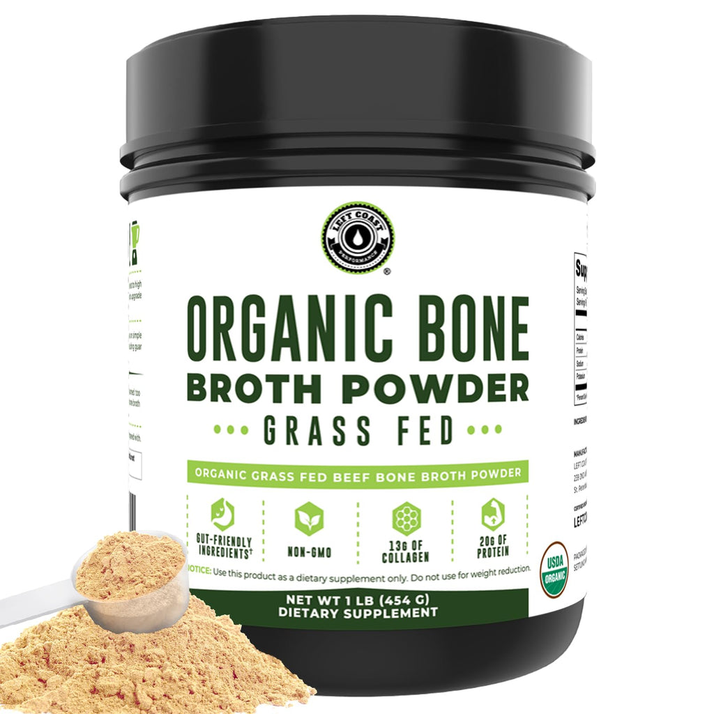 Organic Grass Fed Beef Bone Broth Protein Powder 16oz E1542